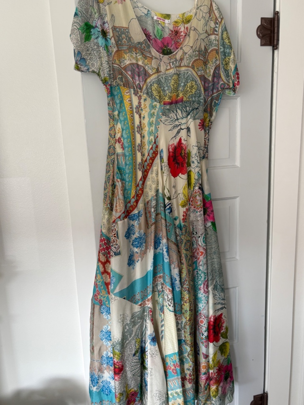 Johnny Was Silk Dress Maxi Hippie Boho